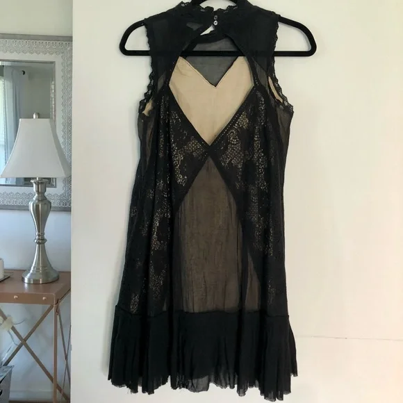 Free People Elegant Black Lace Dress - Picture 2 of 4